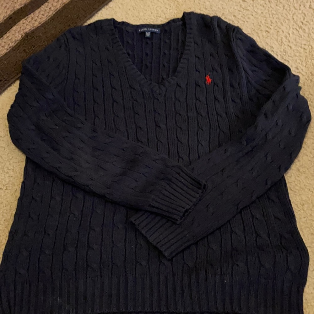 Ralph Lauren Navy Blue V neck Sweater XL